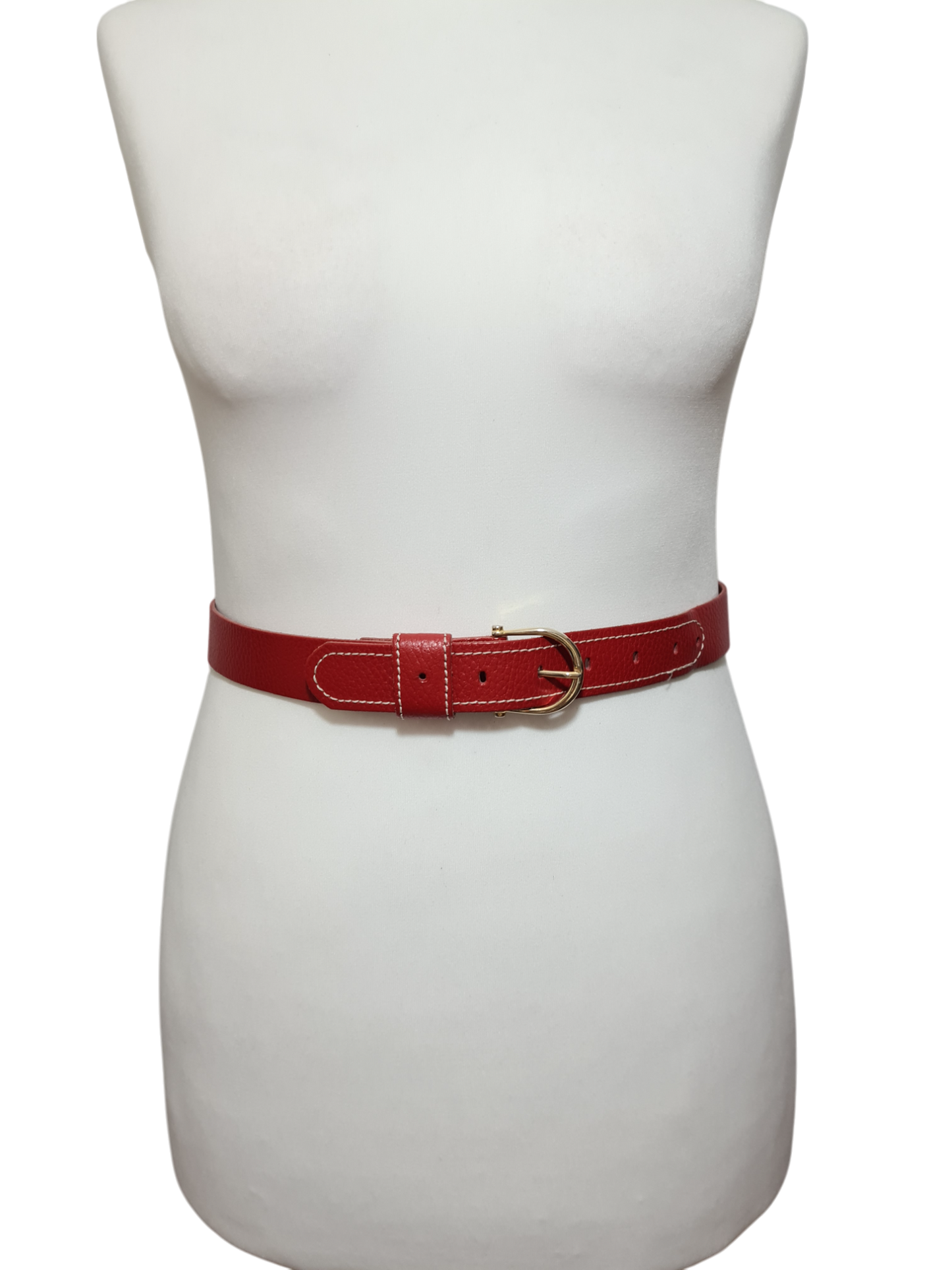 Ceinture rouge en croûte de cuir texturée des années 80-90 - FRIPEO