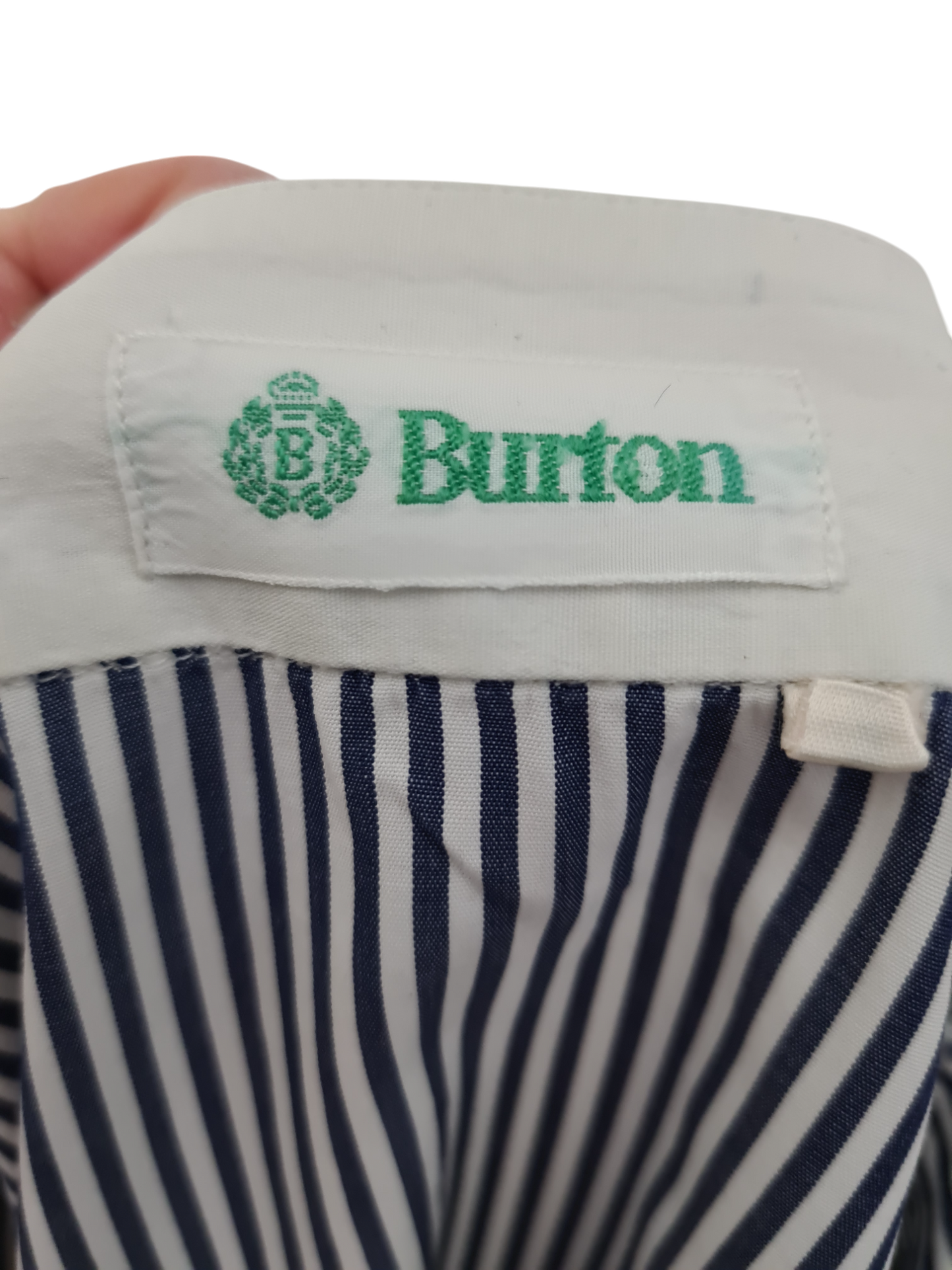 Chemisier femme Burton à rayures bleues des années 80-90 EMMAUS