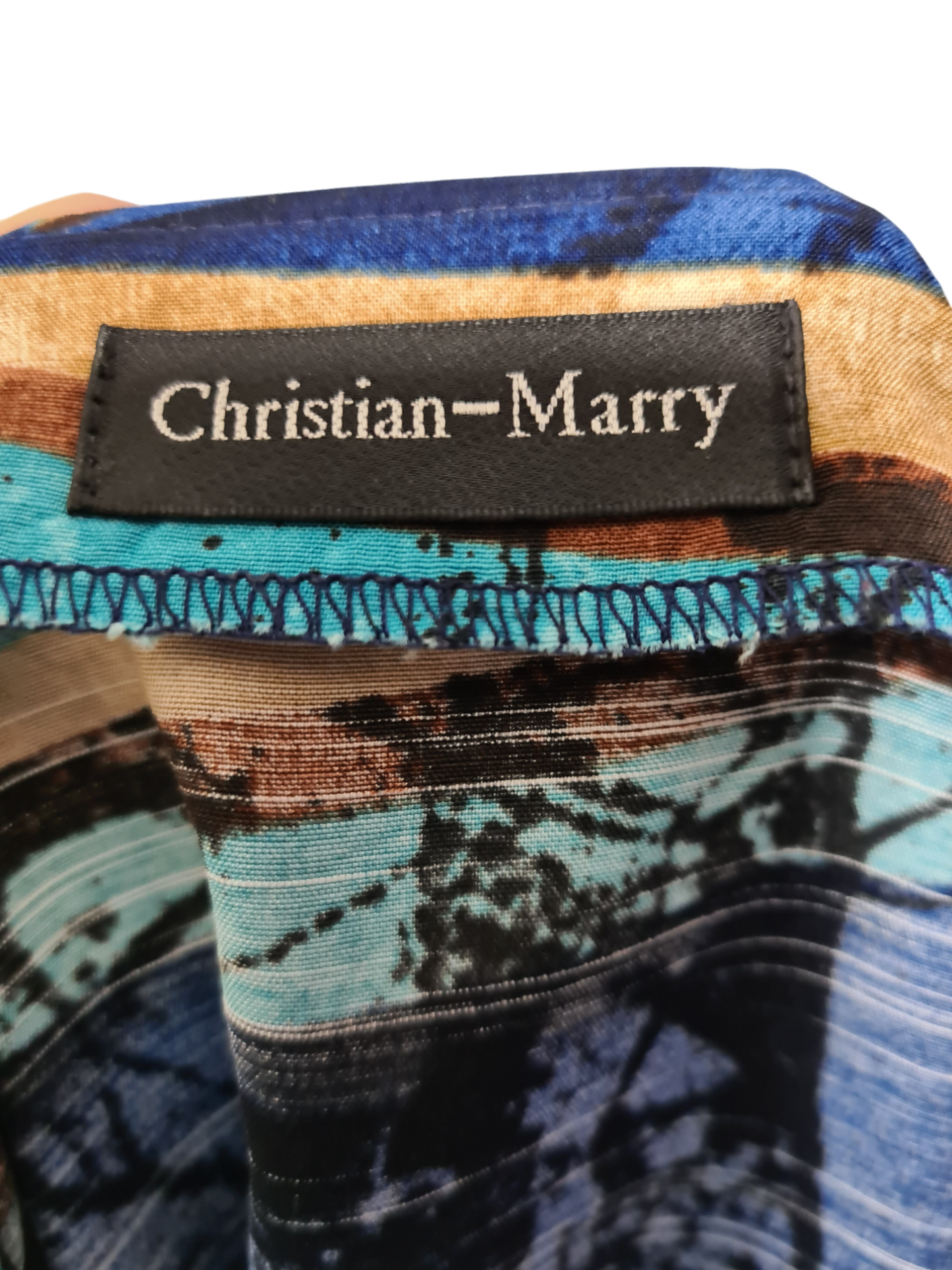 Chemise fluide et légère imprimé graphique des années 80-90 EMMAUS