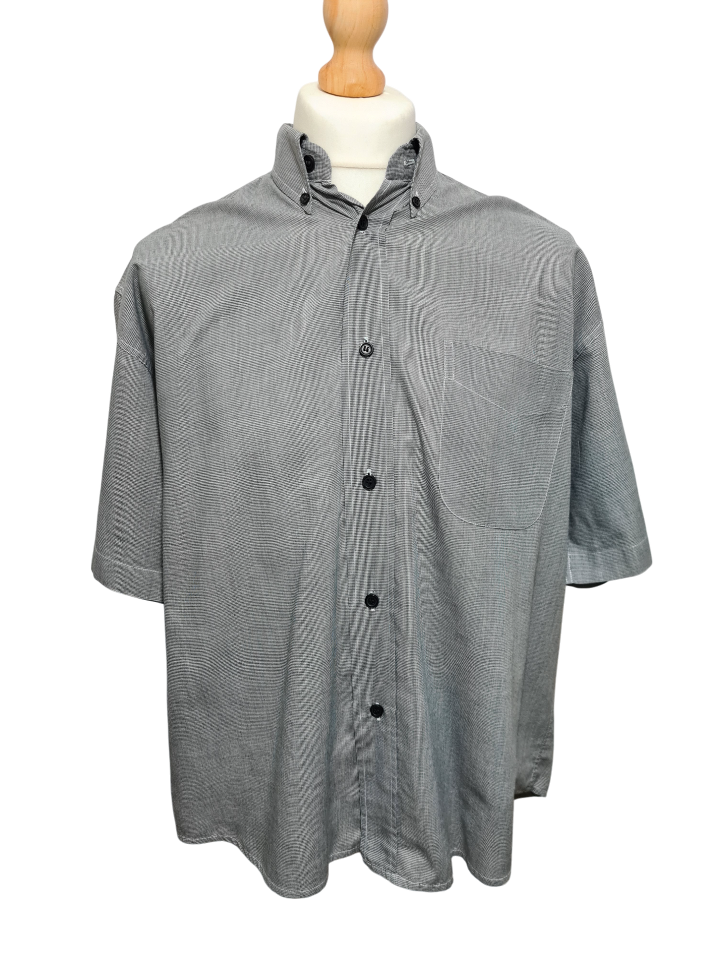 Chemise homme grise à manches courtes Laurent Cerrer des années 90-2000 EMMAUS