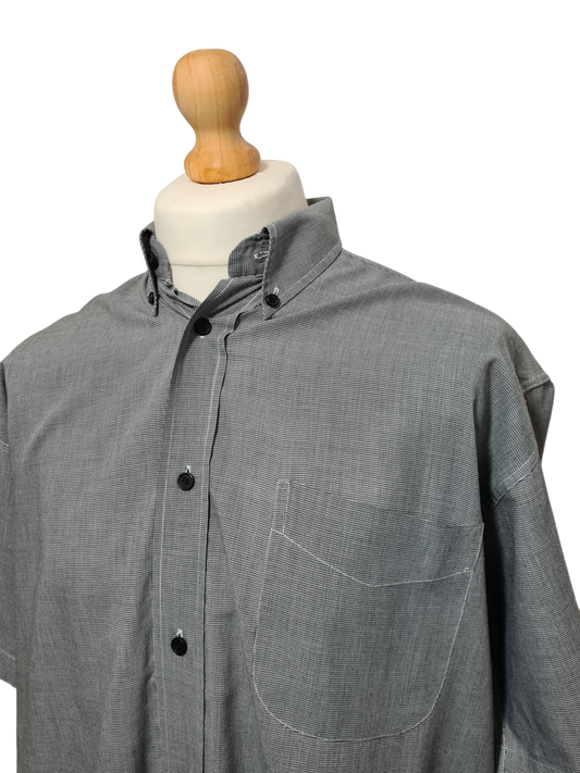 Chemise homme grise à manches courtes Laurent Cerrer des années 90-2000 EMMAUS