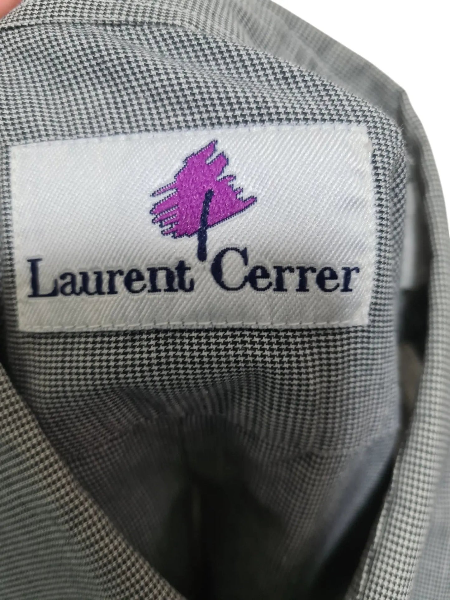 Chemise homme grise à manches courtes Laurent Cerrer des années 90-2000 EMMAUS