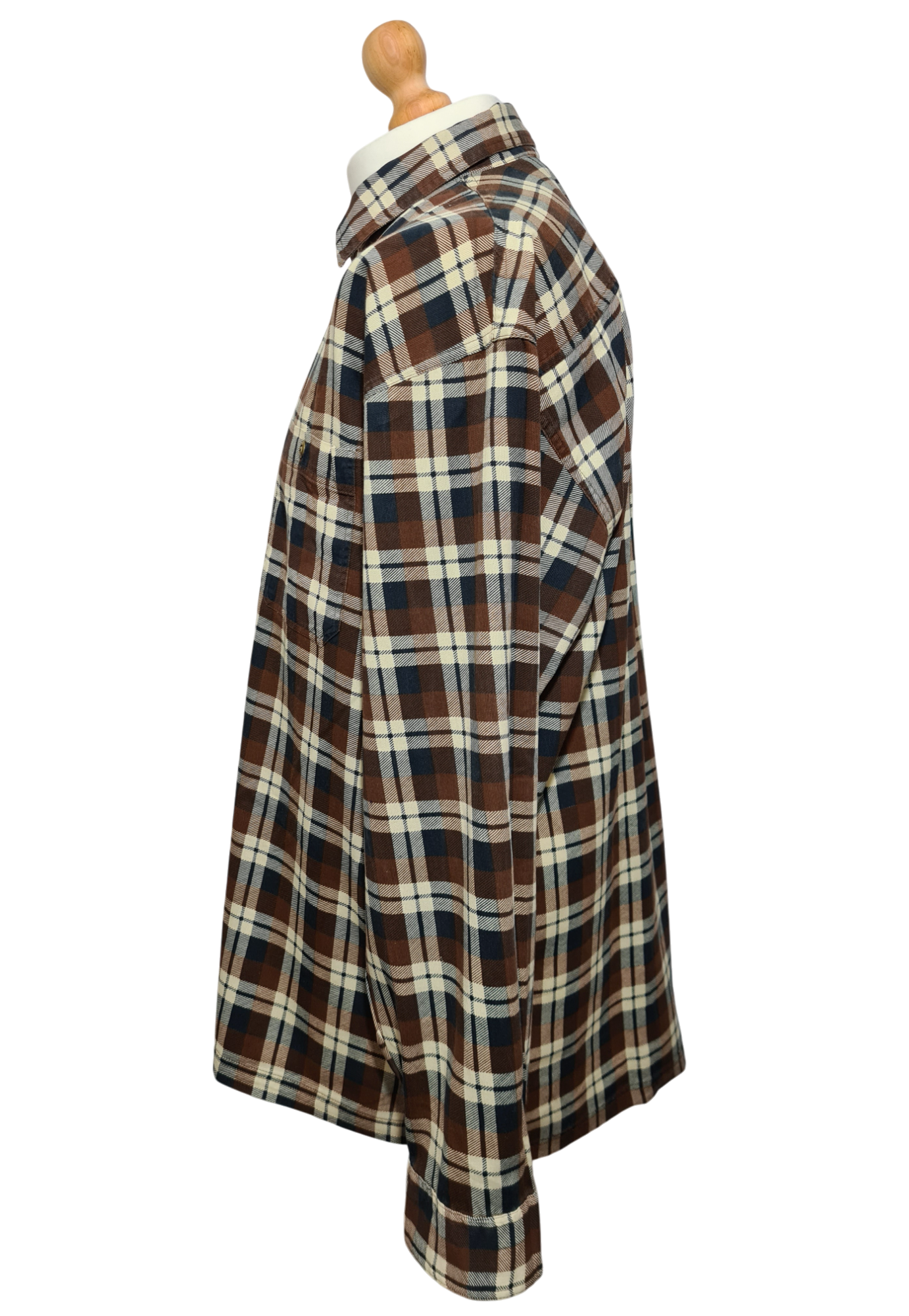Chemise homme à carreaux oversize style workwear à fermeture zippée des années 90-2000 EMMAUS