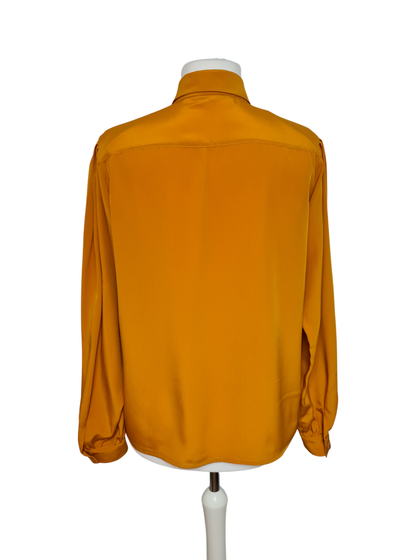 Chemise femme ample couleur moutarde manches bouffantes des années 80/90 EMMAUS