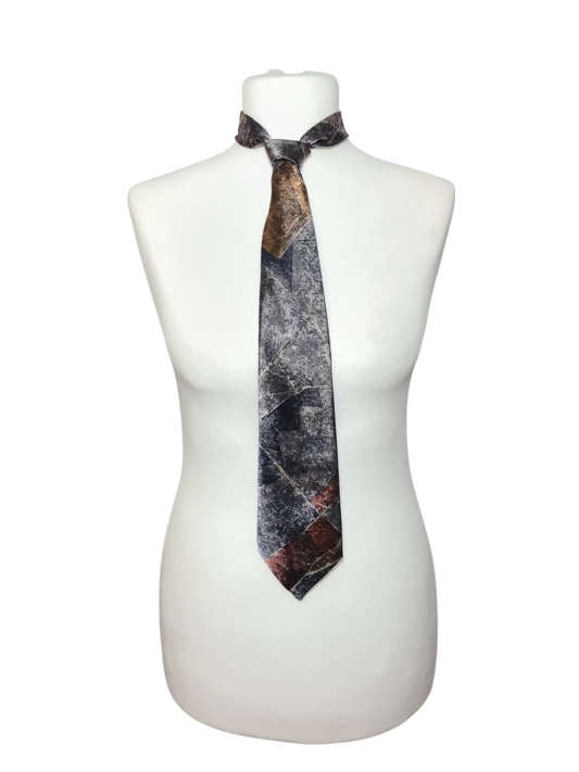 Cravate aux tons métallisés vintage des années 90 EMMAUS