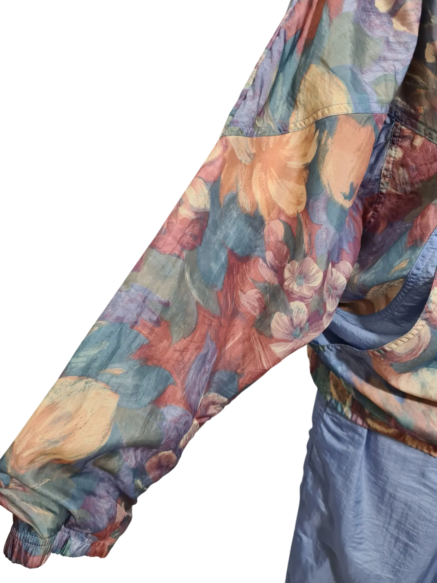 Ensemble survêtement sport fleuri couleur lilas des années 80-90 EMMAUS