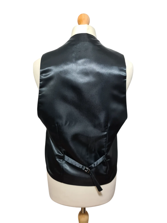 Gilet homme noir à motifs carreaux des années 90-2000 EMMAUS