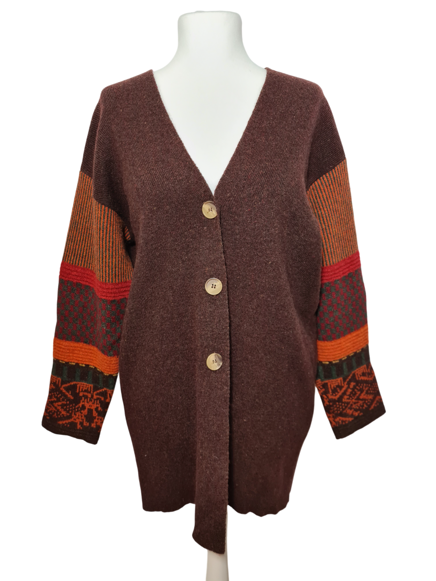 Gilet long femme style montagnard des années 80-90 EMMAUS