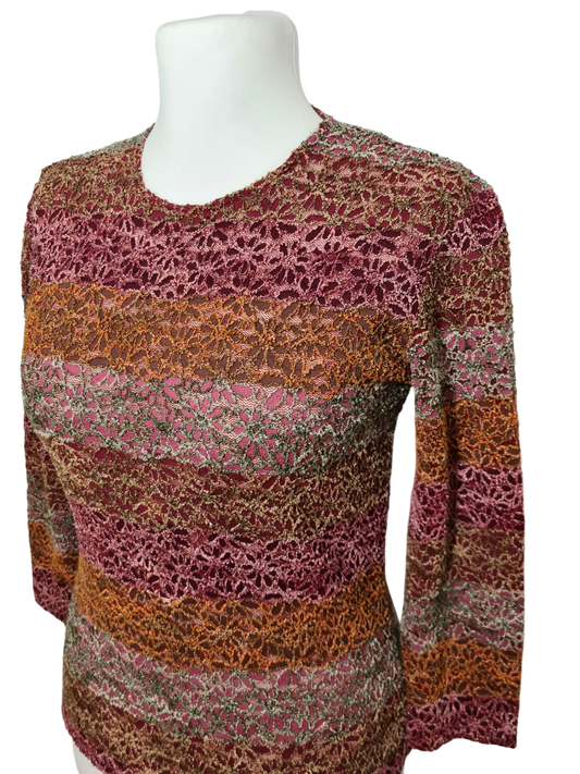 Top en dentelle manches 3/4 des années 90/2000 EMMAUS