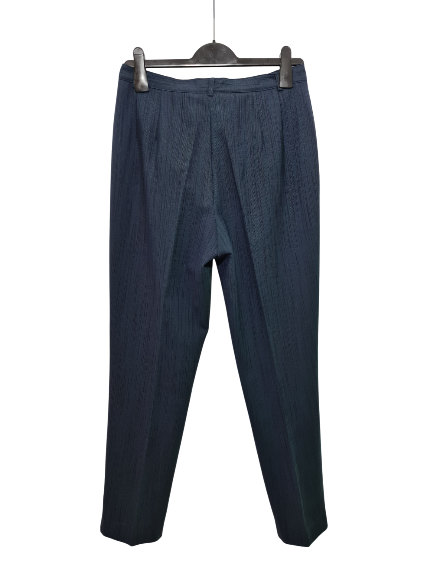 Pantalon à pinces taille haute femme bleu marine Caroll vintage des années 80-90 EMMAUS