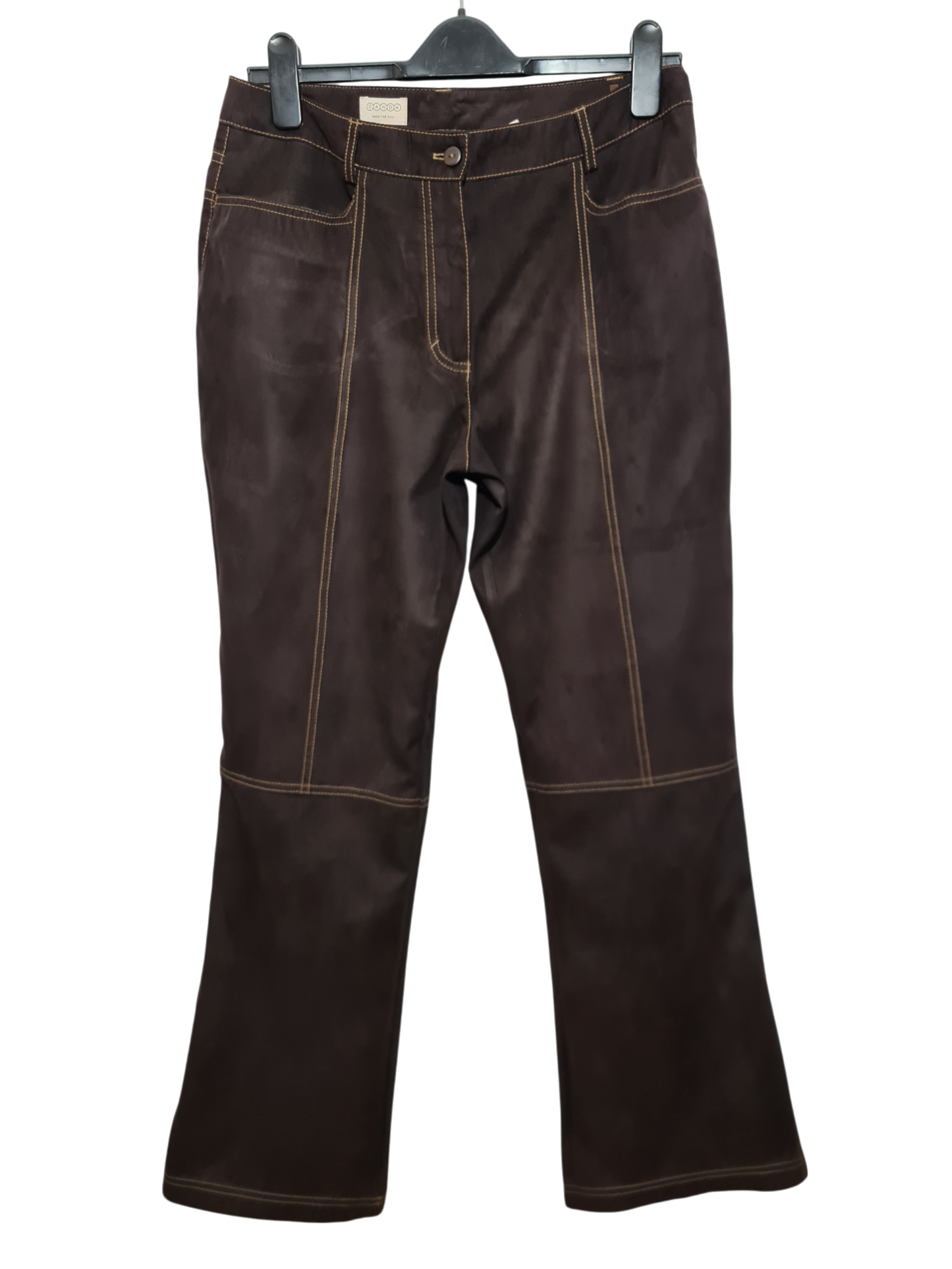 Pantalon marron matière daim C&A vintage des années 70-80 EMMAUS
