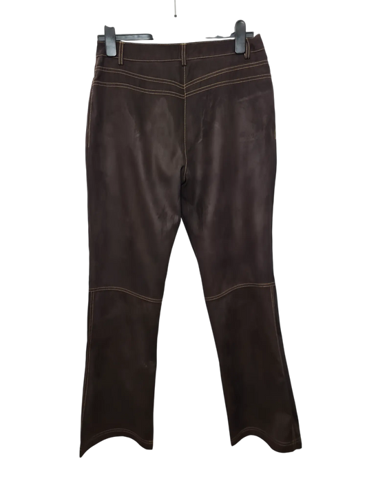 Pantalon marron matière daim C&A vintage des années 70-80 EMMAUS