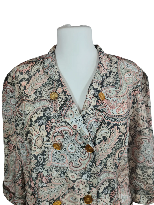 Parka femme C&A motifs cachemire avec boutons dorés des années 80-90 Les sales voleurs