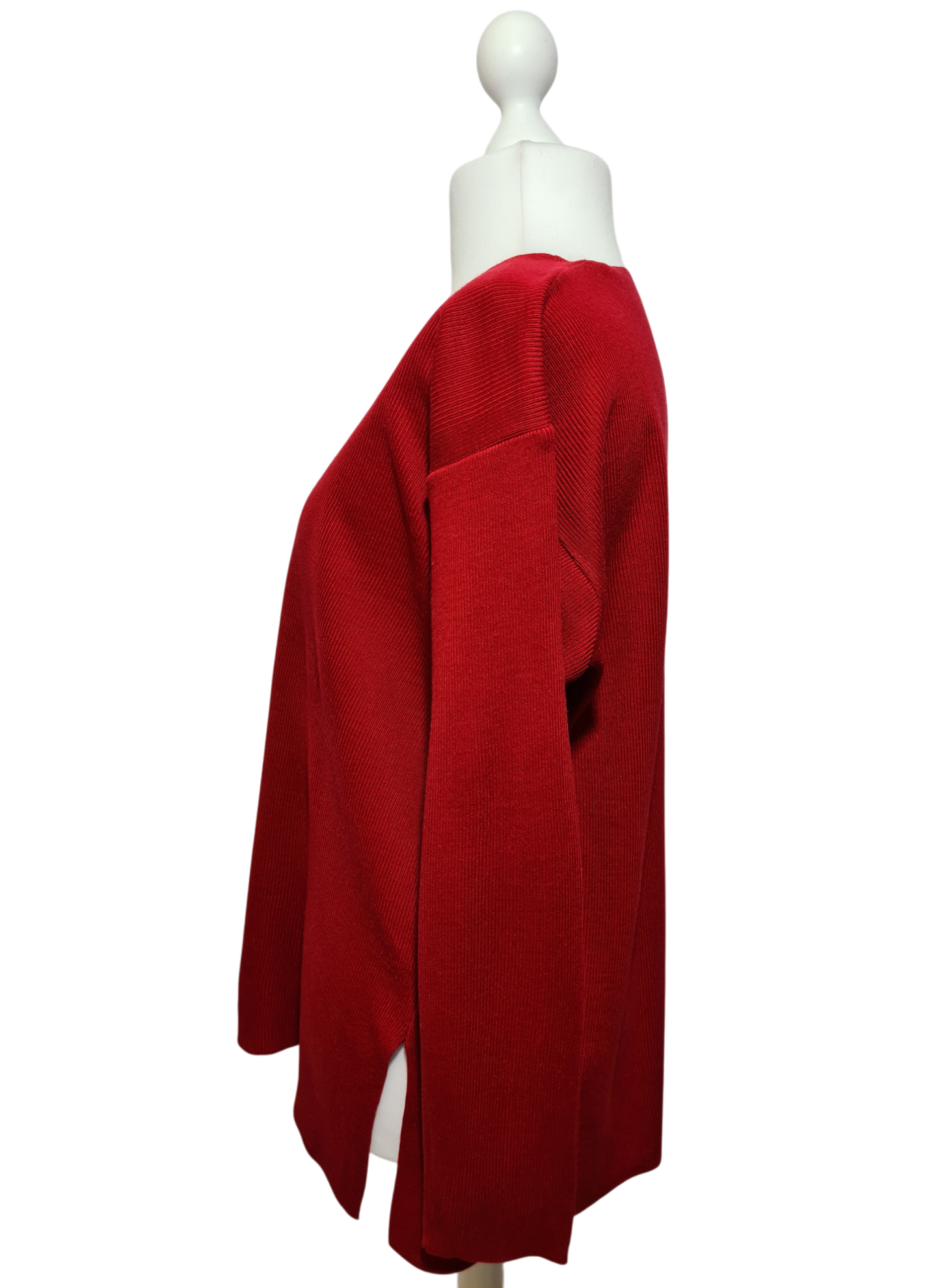 Pull rouge coupe ample St Michael en acrylique des années 80-90 EMMAUS