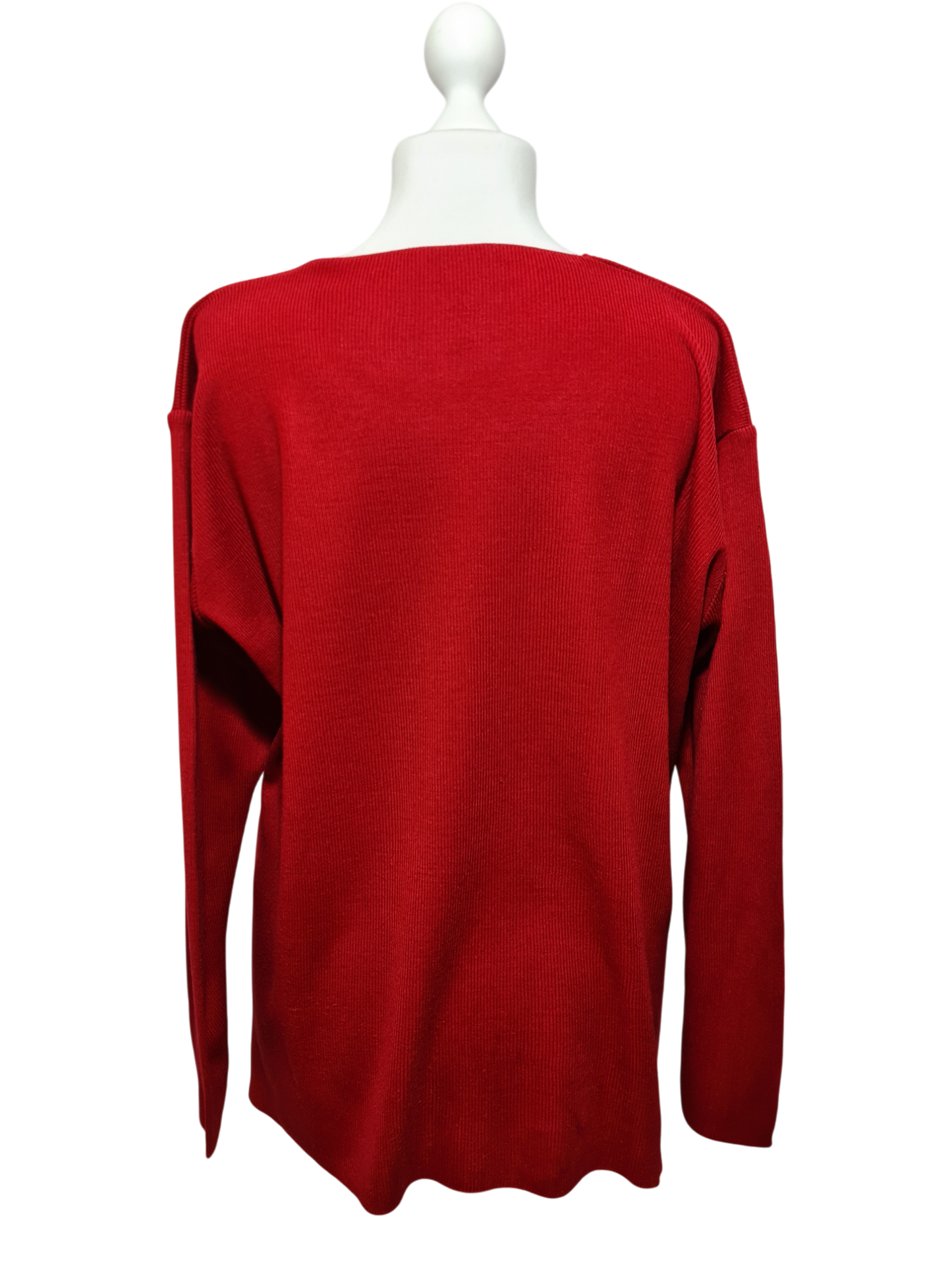 Pull rouge coupe ample St Michael en acrylique des années 80-90 EMMAUS