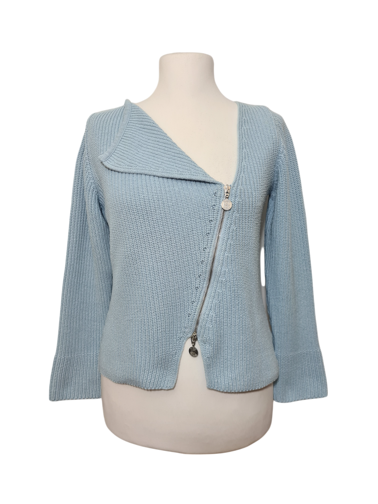 Pull zippé asymétrique style marin des années 90-2000 EMMAUS