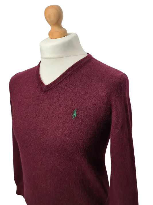Pull Polo Ralph Lauren homme bordeaux laine mérinos – taille S (étiqueté L) Aucun fournisseur