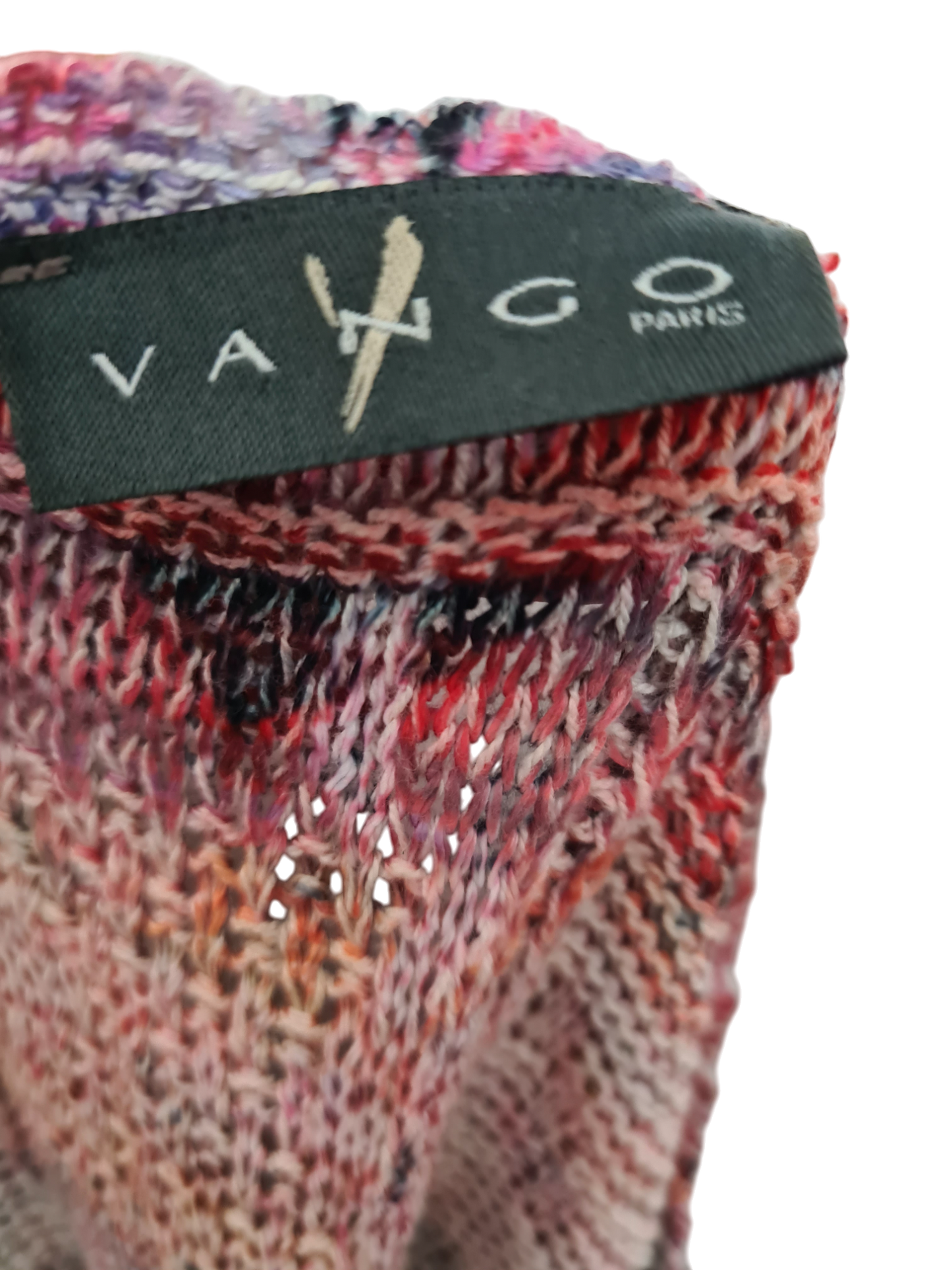 Pull en tricot multicolore effet Missoni-like des années 2000 EMMAUS