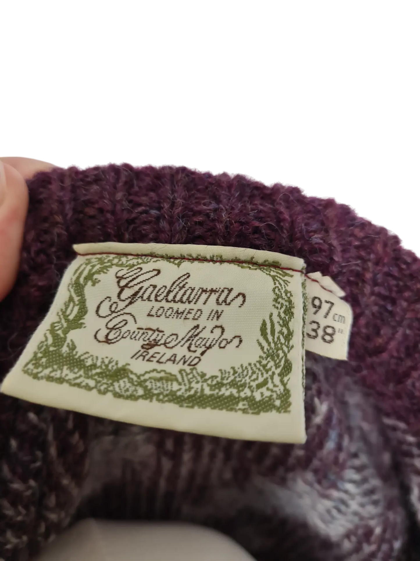 Pull homme artisanal irelandais en laine vierge des années 70-80 EMMAUS