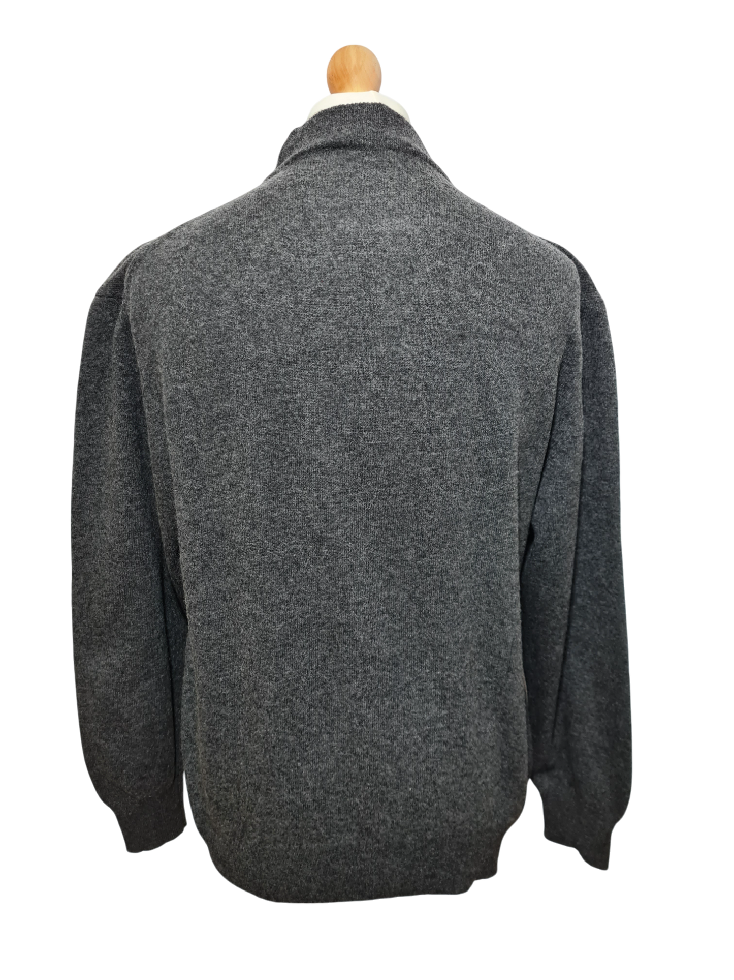 Pull gris col montant en laine d'agneau des années 90-2000 EMMAUS