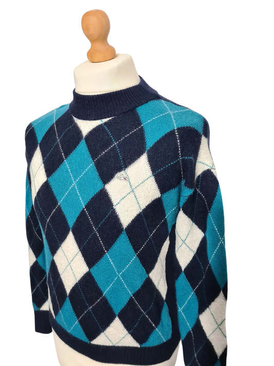 Pull homme Lacoste LIVE jacquard losanges laine cachemire – taille L Aucun fournisseur