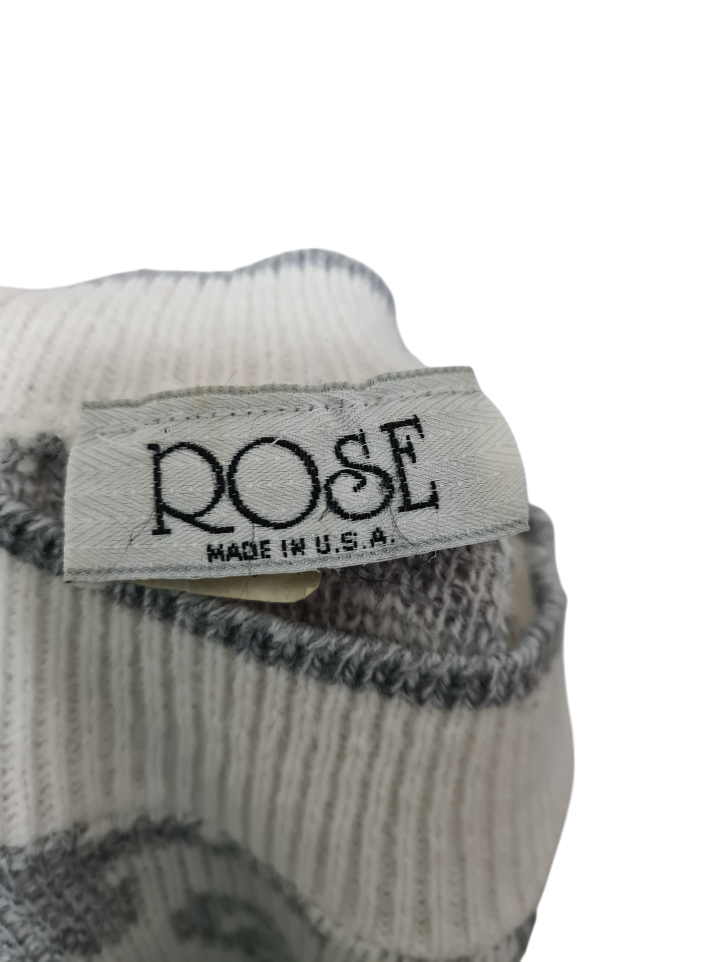 Pull femme jacquard fleuri style épaules tombantes des années 80-90 EMMAUS