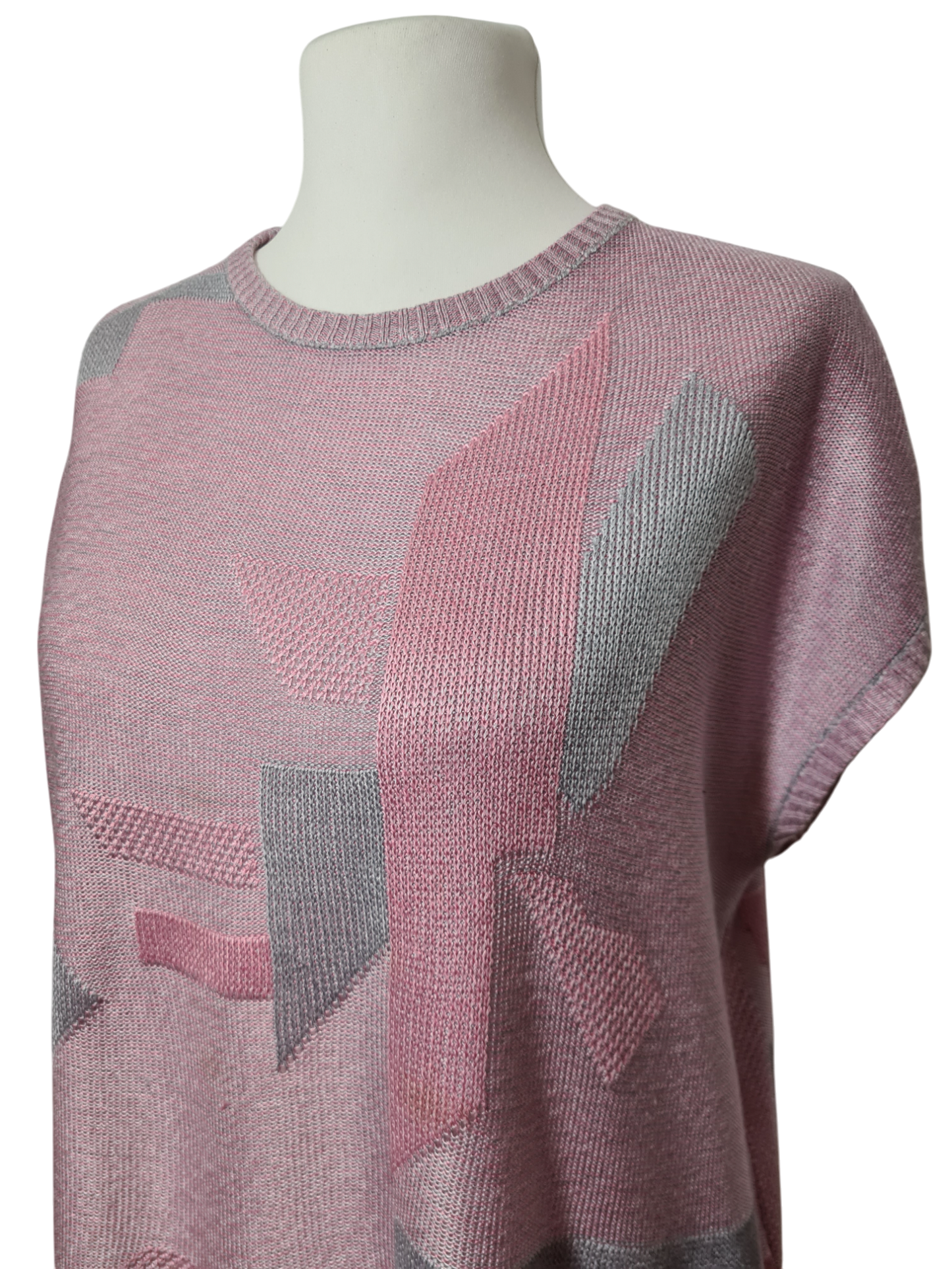 Pull femme coupe loose à motifs géométriques des années 80-90 EMMAUS