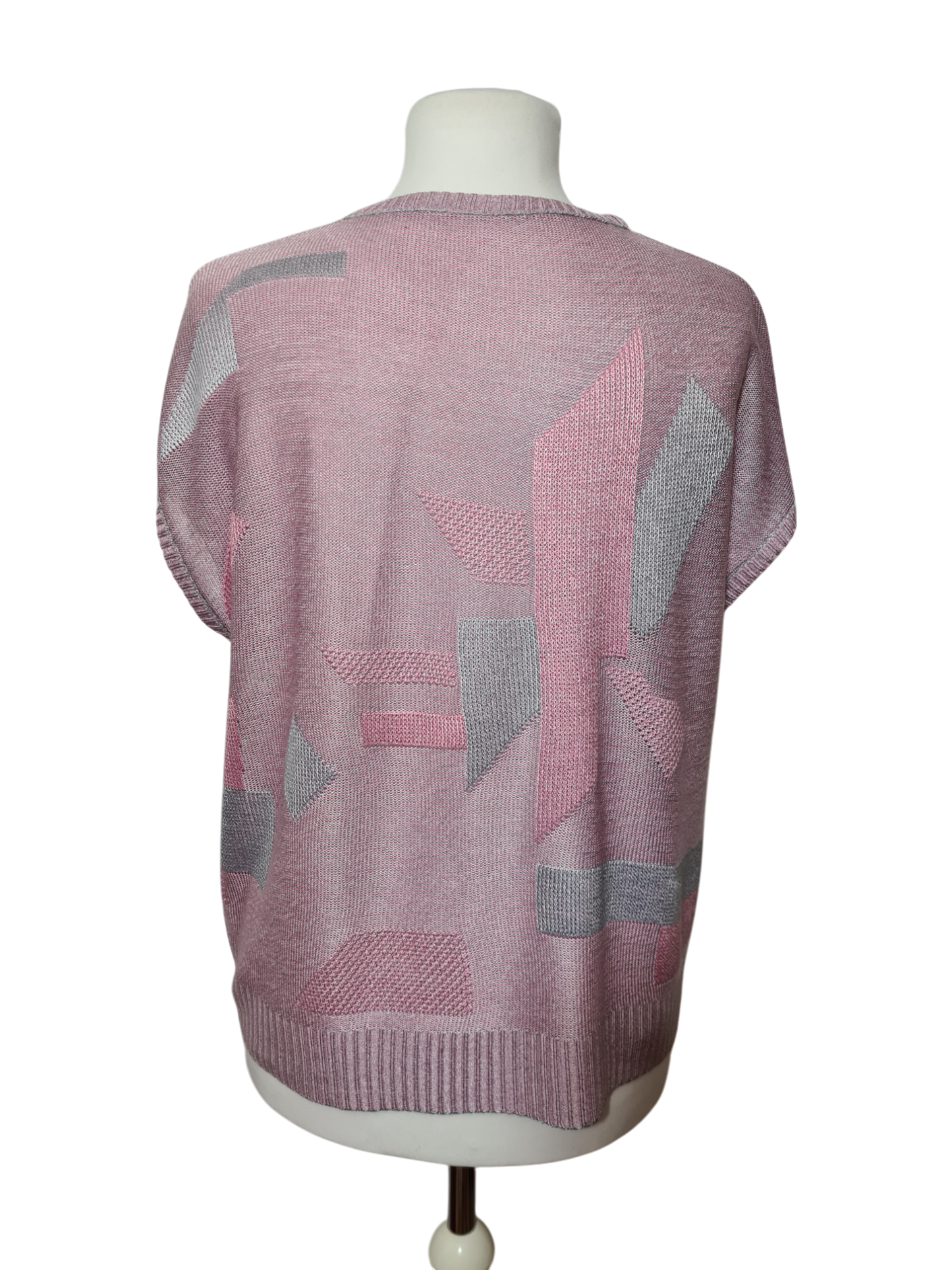 Pull femme coupe loose à motifs géométriques des années 80-90 EMMAUS