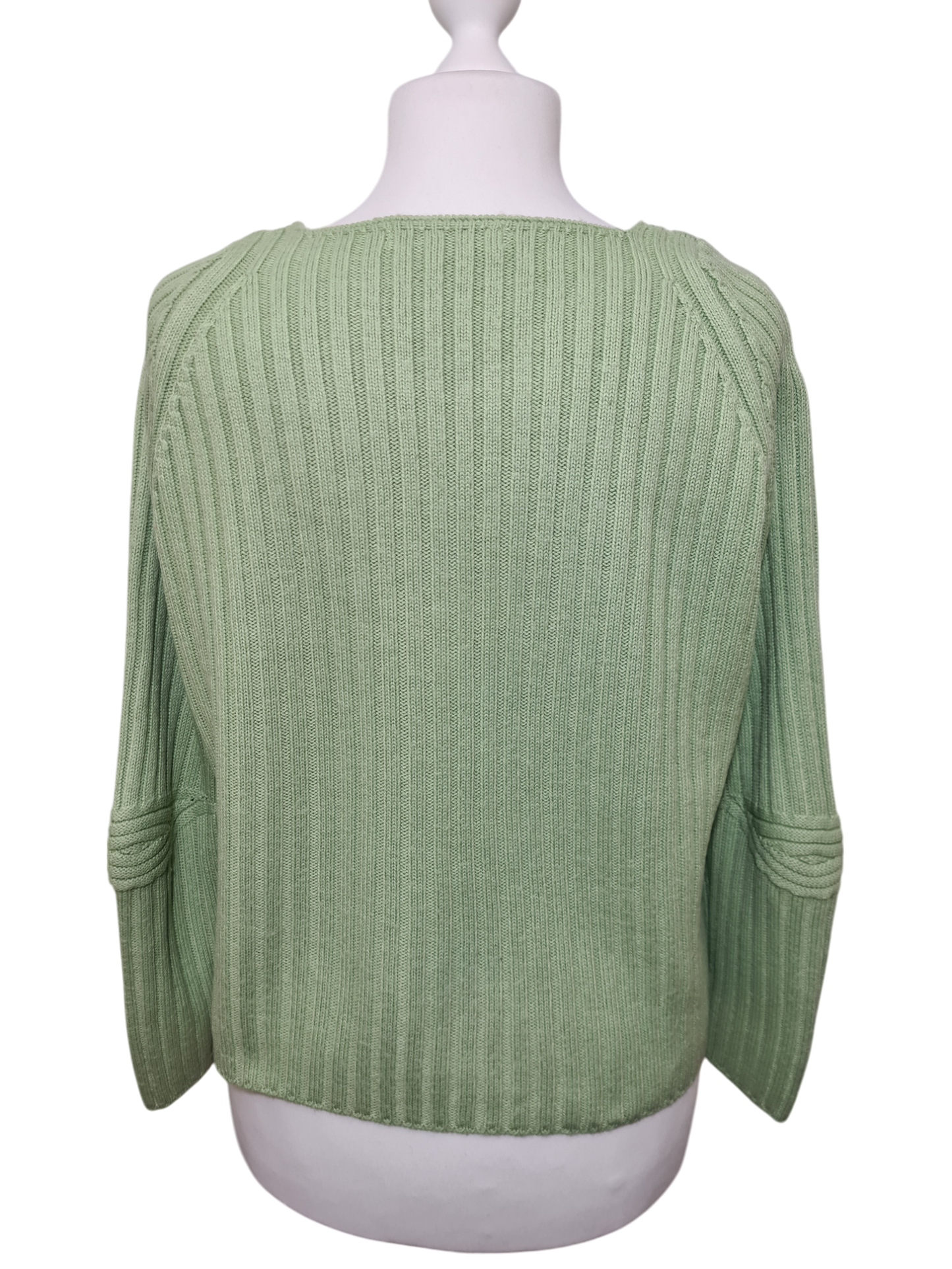 Pull femme col V à coudières motifs graphiques des années 90-2000 EMMAUS