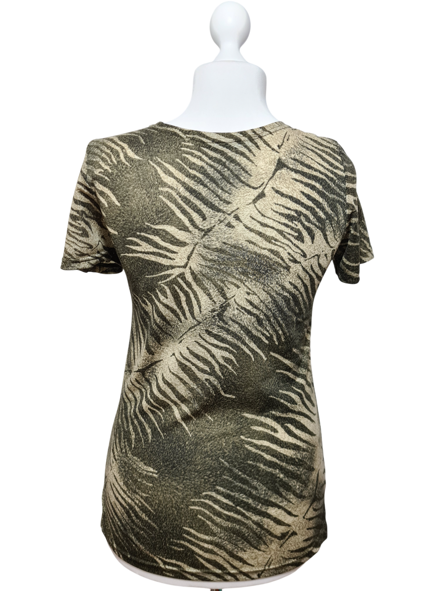 T-shirt kaki Bergère de France des années 90-2000 EMMAUS