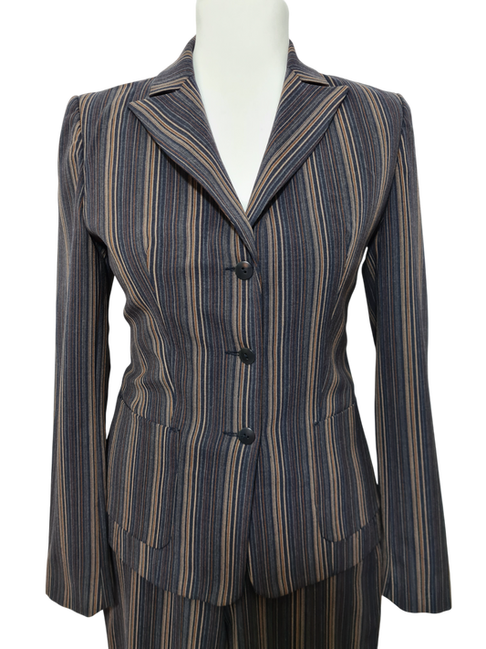 Tailleur à rayures pantalon + veste Caroll des années 90-2000 EMMAUS