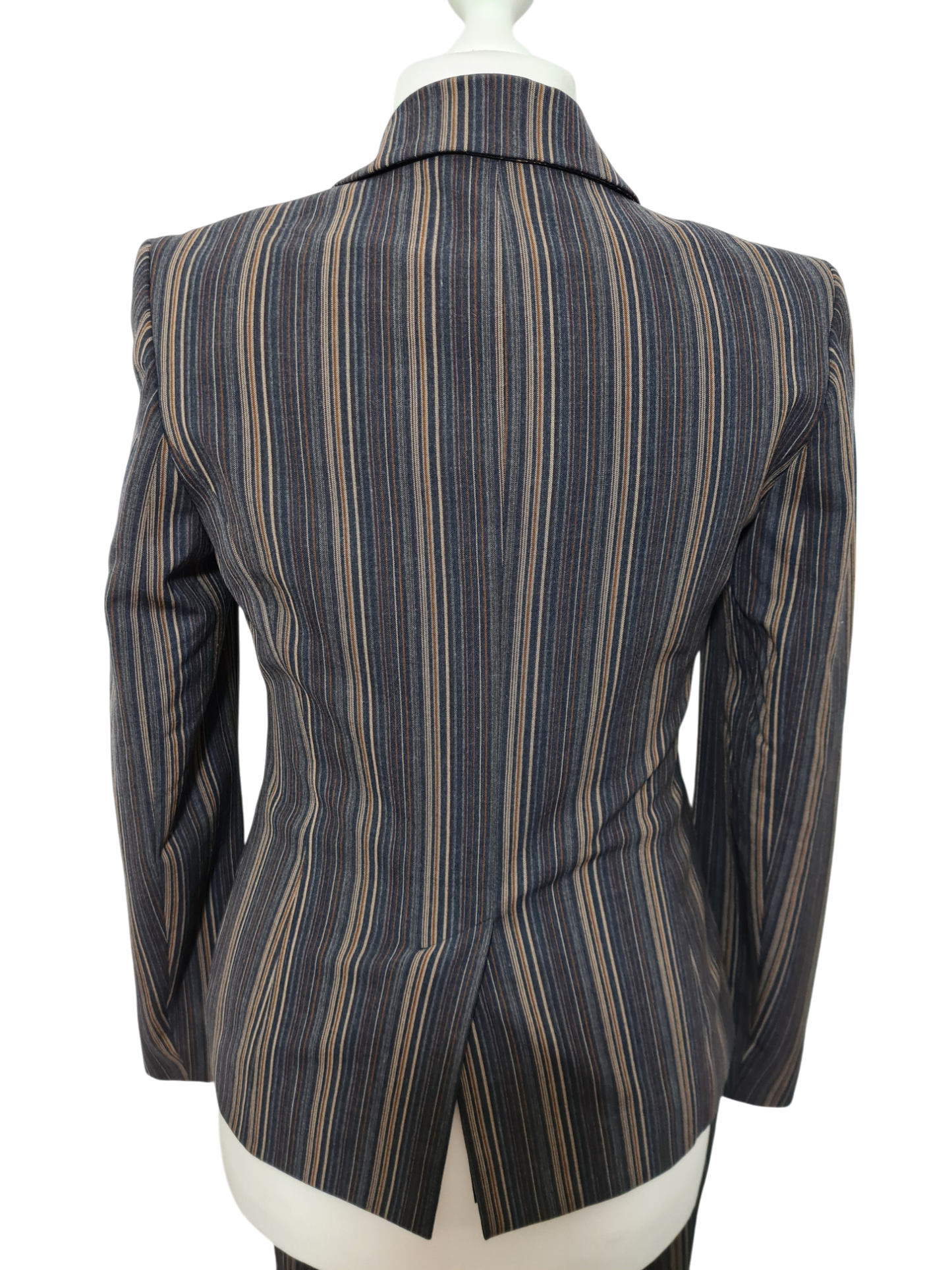 Tailleur à rayures pantalon + veste Caroll des années 90-2000 EMMAUS