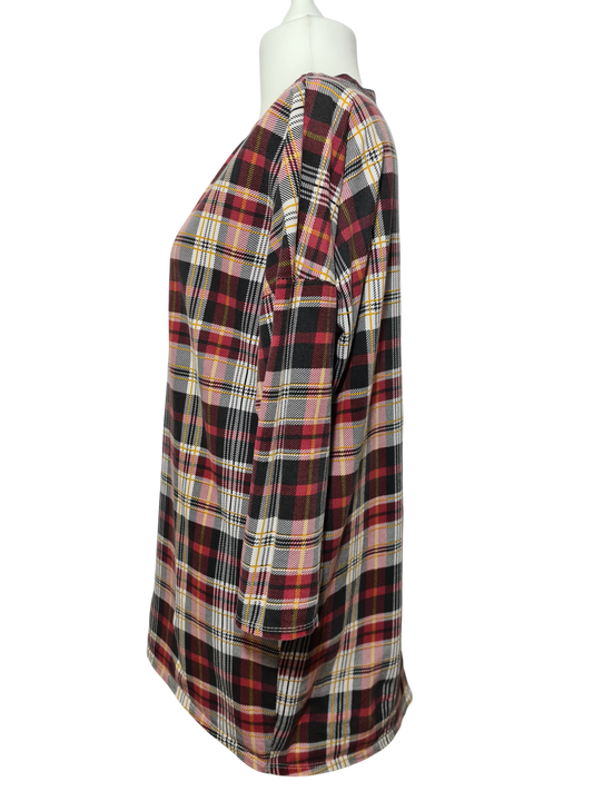 Tunique à carreaux style épaules tombantes des années 90-2000 EMMAUS