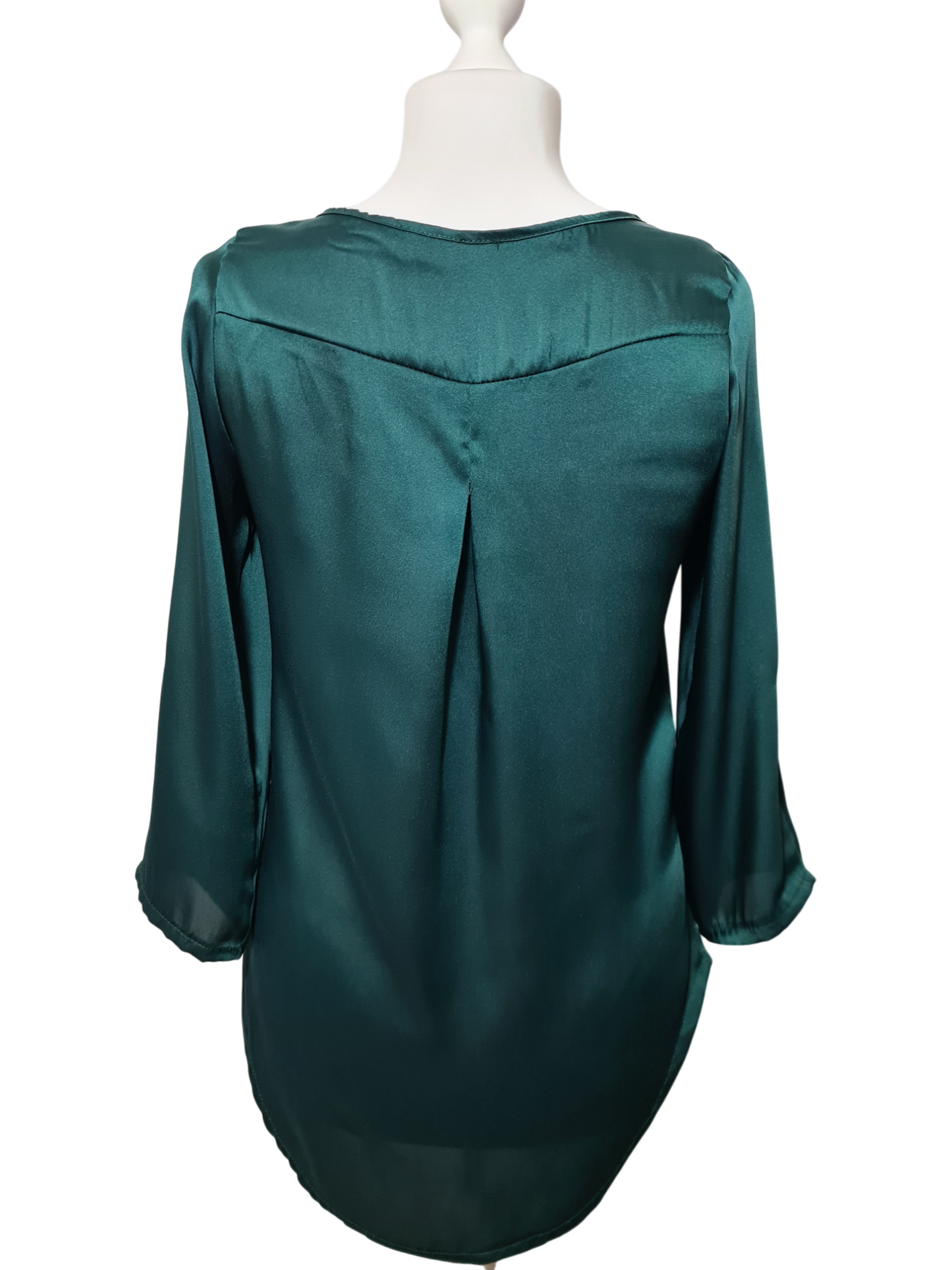 Tunique satinée fluide verte des années 90-2000 EMMAUS