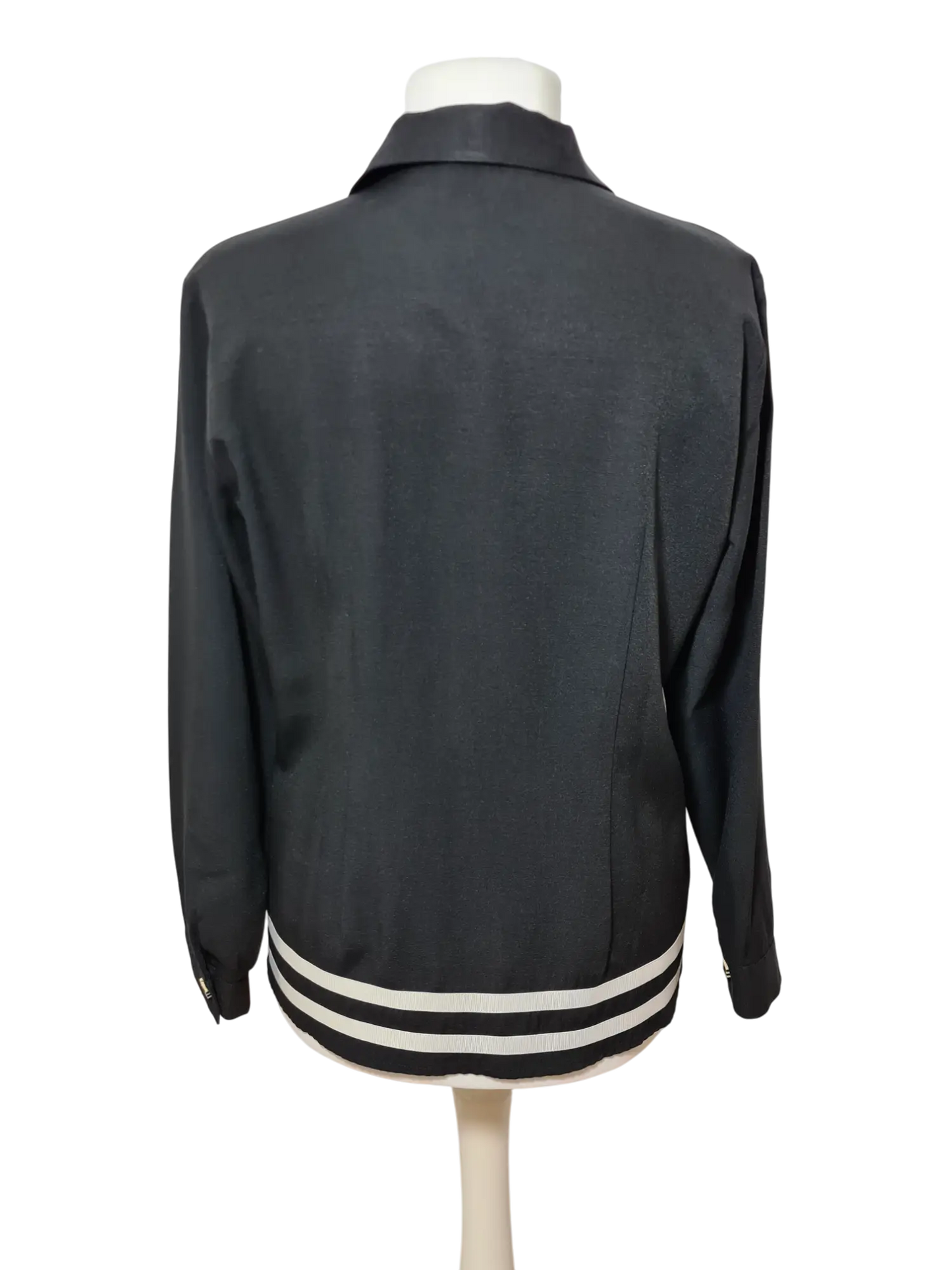 Veste chemise femme noire marque 123 vintage des années 80-90 EMMAUS