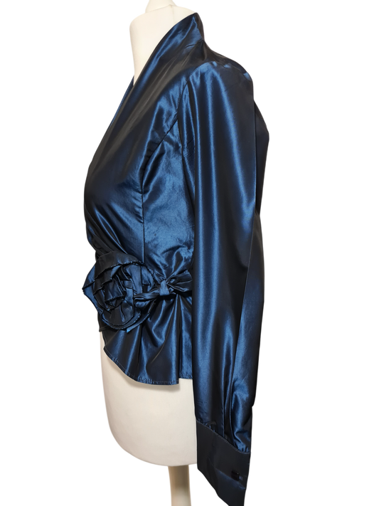 Veste de fête bleue Zara Woman des années 2000 EMMAUS