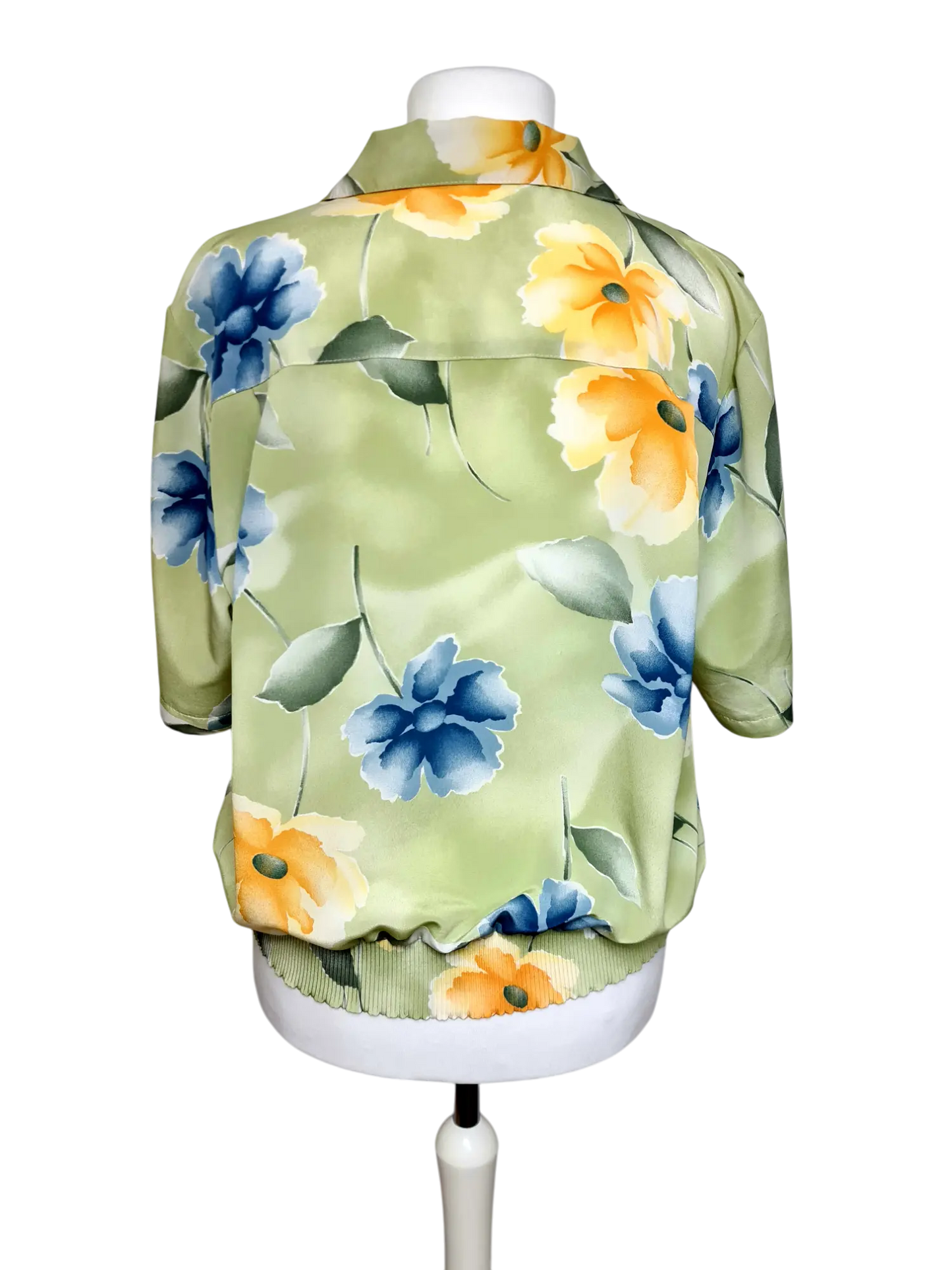Veste femme fleurie vert pastel des années 80/90 Fripe avenue