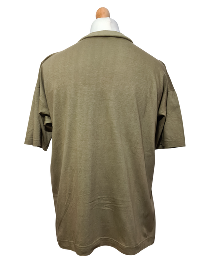 T-shirt kaki col boutonné Success with Yellow Wings des années 90 EMMAUS