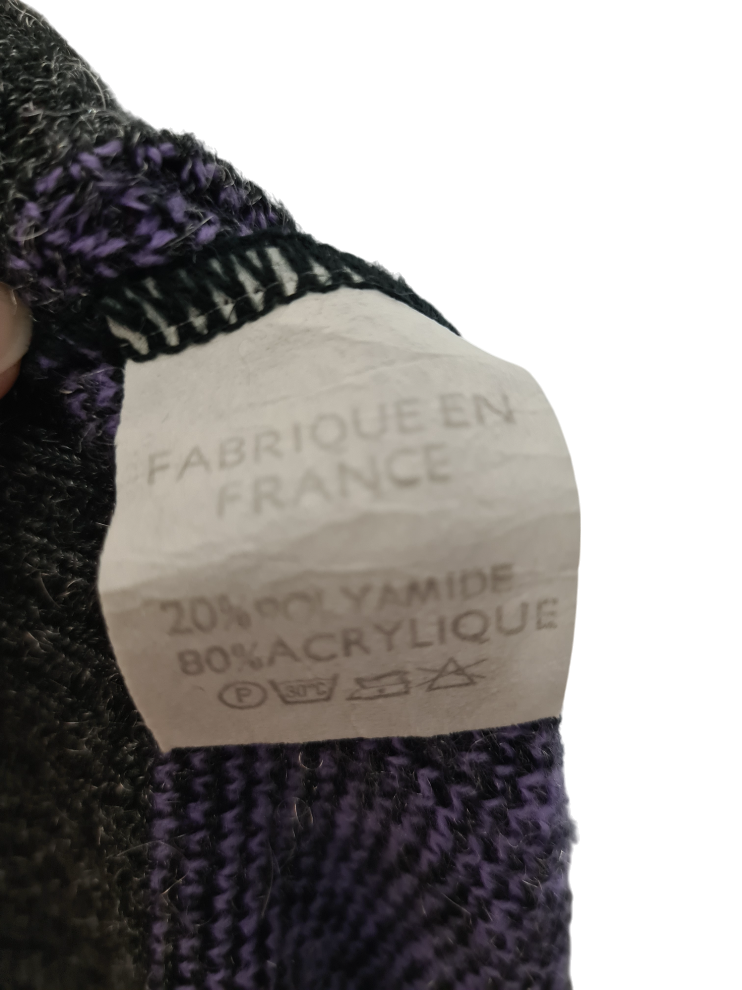 Pull col roulé jacquard des années 80-90 FRIPEO