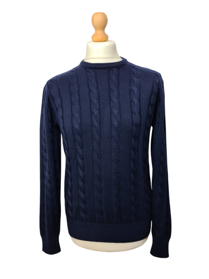 Sweat torsadé homme bleu marine des années 90-2000 EMMAUS