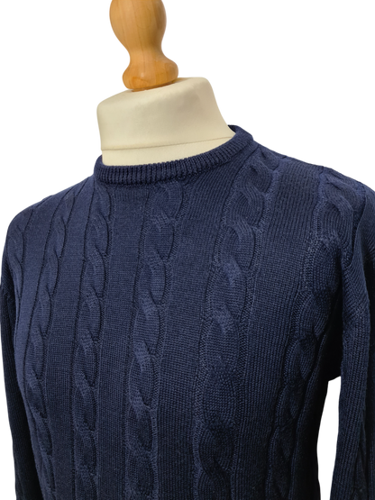 Sweat torsadé homme bleu marine des années 90-2000 EMMAUS