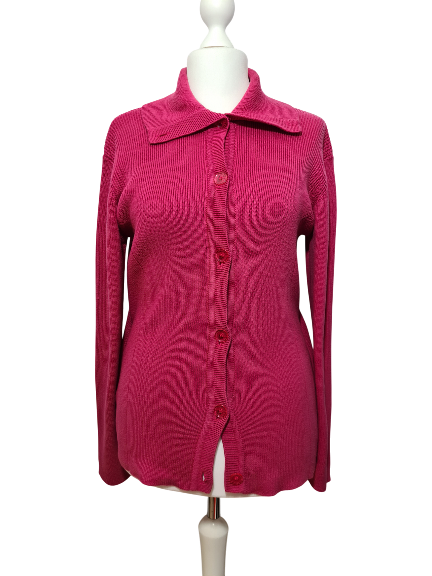 Cardigan rose en coton des années 90-2000 EMMAUS