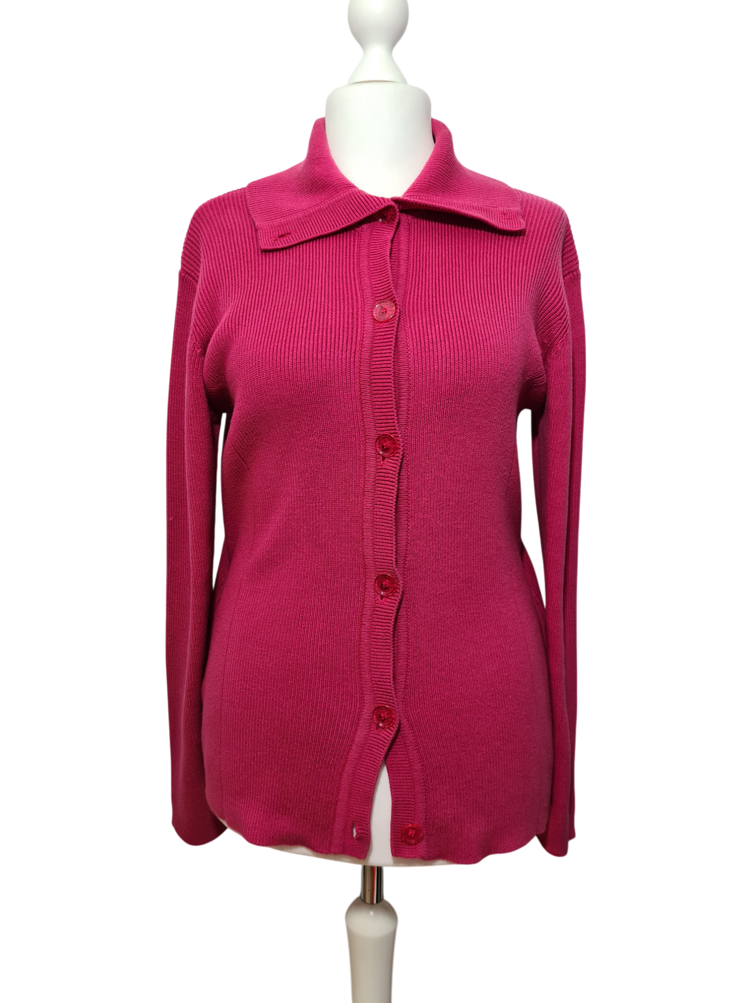 Cardigan rose en coton des années 90-2000 EMMAUS