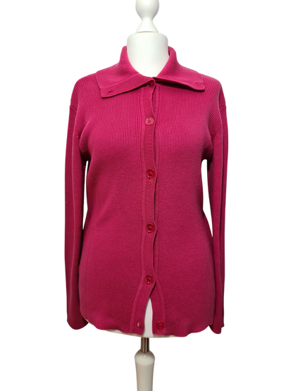 Cardigan rose en coton des années 90-2000 EMMAUS