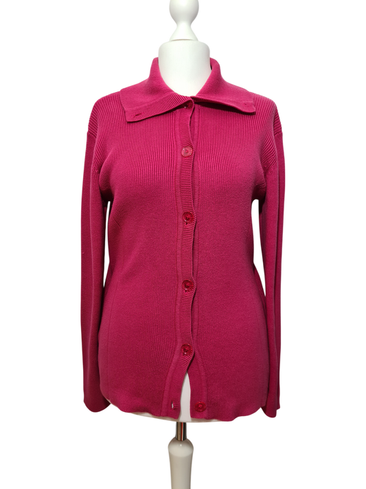 Cardigan rose en coton des années 90-2000 EMMAUS