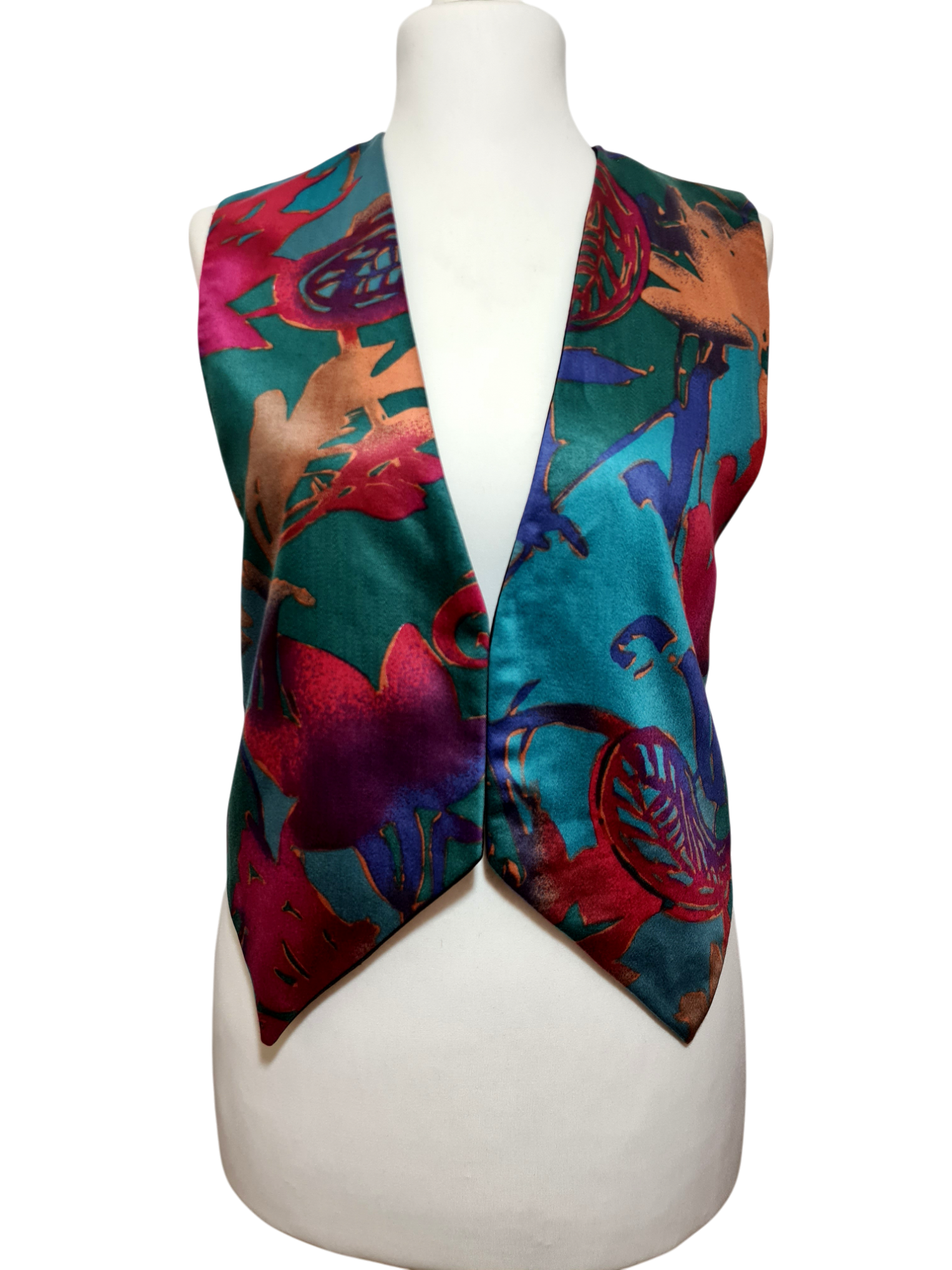 Gilet multicolore sans boutons look arty des années 90 Brocante