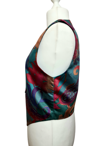 Gilet multicolore sans boutons look arty des années 90 Brocante