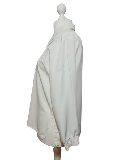 Chemisier blanc brodé vintage des années 80-90 Aucun fournisseur
