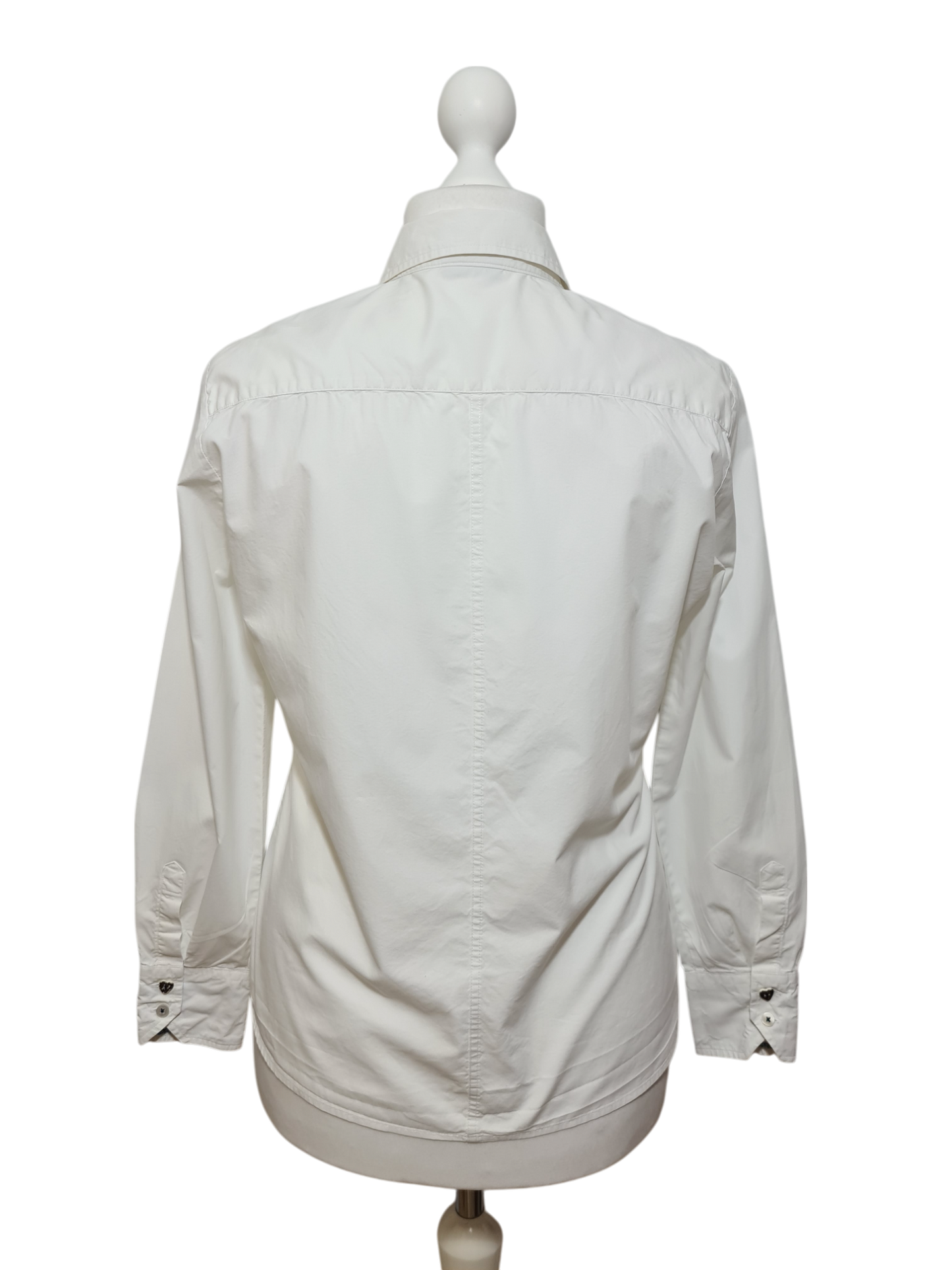 Chemise blanche brodée fleurs Eterna des années 90-2000 Aucun fournisseur