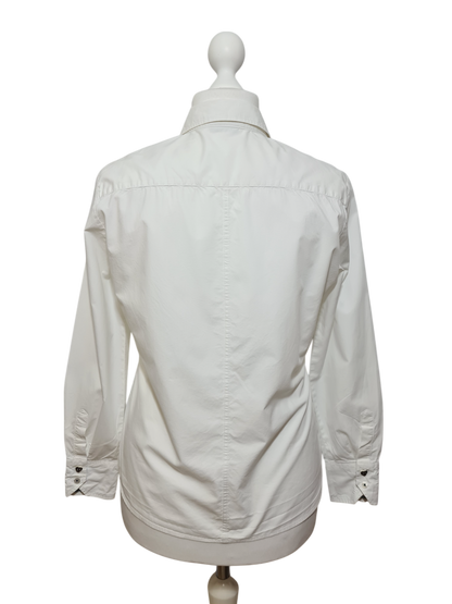 Chemise blanche brodée fleurs Eterna des années 90-2000 Aucun fournisseur